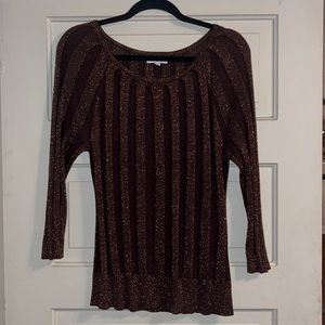 Brown Metallic Sweater